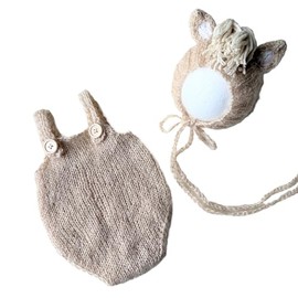 [NANA's shop] Newborn Photo Horse Costume, Hood & Romper 2-Piece Set, Size 0-6 Months (2.5-8kg), 4 Colors Available (Brown)