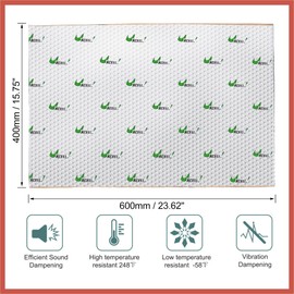 ACROPIX 10pcs 80mil 25sqft Car Sound Deadener Heat Insulation Mat Butyl Pad Damping Self Adhesive Deadening Material Door Roof Floor Automobile Sound Barrier Car Parts