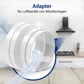 VIOKS Exhaust Hose Adapter 150 mm - 125 mm Reducer for Exhaust Pipe Cooker Hood Exhaust Hose Connector for PVC Ventilation Hose 150 mm