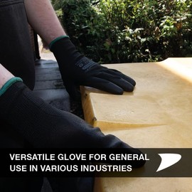 Benchmark BMG133 1 Pair General-Purpose Safety Work Gloves, Polyurethane Coating and Polyester Fibers Liner, Ideal for Construction, Mechanic and Bricklaying Work (Medium)