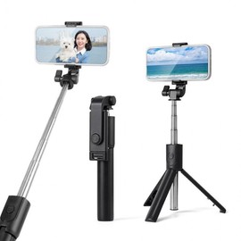 360-Degree Rotating Tripod Bluetooth Selfie Stick for Smartphones Remote Control