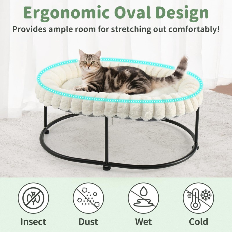 Sunhoo Elevated Cat Bed for Indoor Cats Raised Kitten Hammock