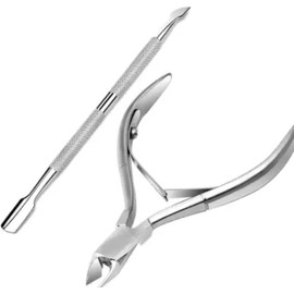 feelhigh STAINLESS STEEL CUTICLE CUTTER/CUTICLE NIPPER/CUTICLE REMOVER TOOL Single Ended Cuticle Pusher