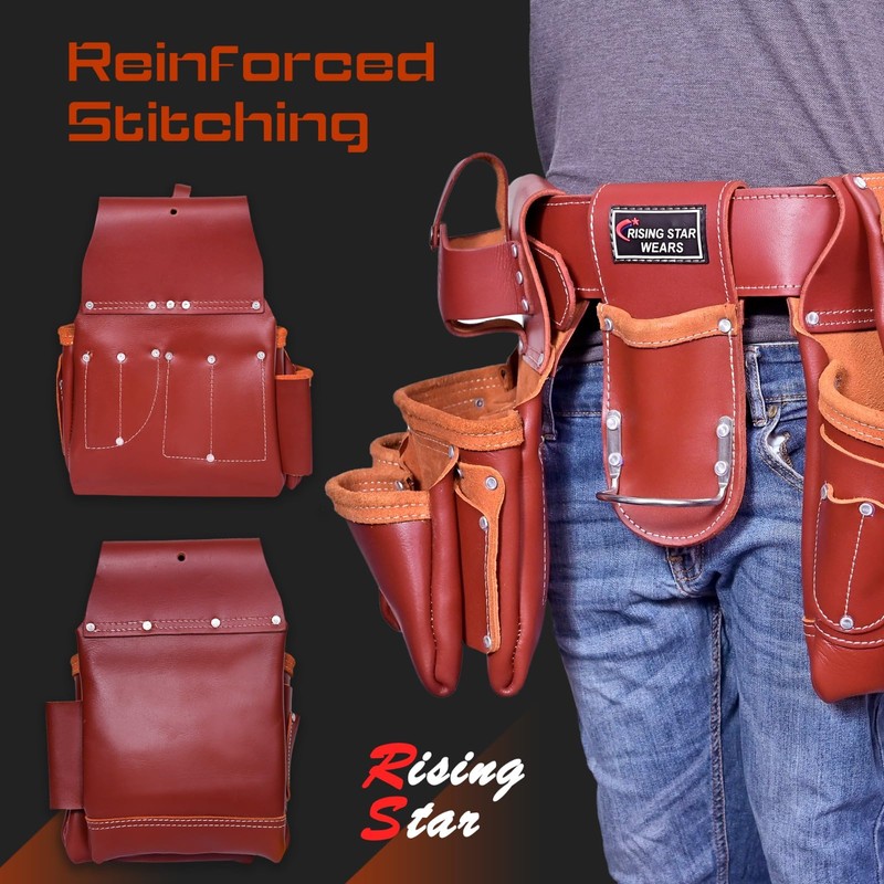 Leather Tool Pouch, Tool Organizer, Premium Tool Bag for Carpenter,