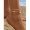 Ankle Bracelets for Women 14K Gold Silver Plated Anklets Waterproof