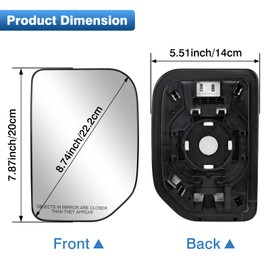 TOP-MAX Passenger Side Mirror Glass Replacement For Toyota FJ Cruiser 2007 2008 2009 2010 2011 2012 2013 2014, Right Heated Rearview Convex Mirror Glass with Backing Plate Replace#8793135A00