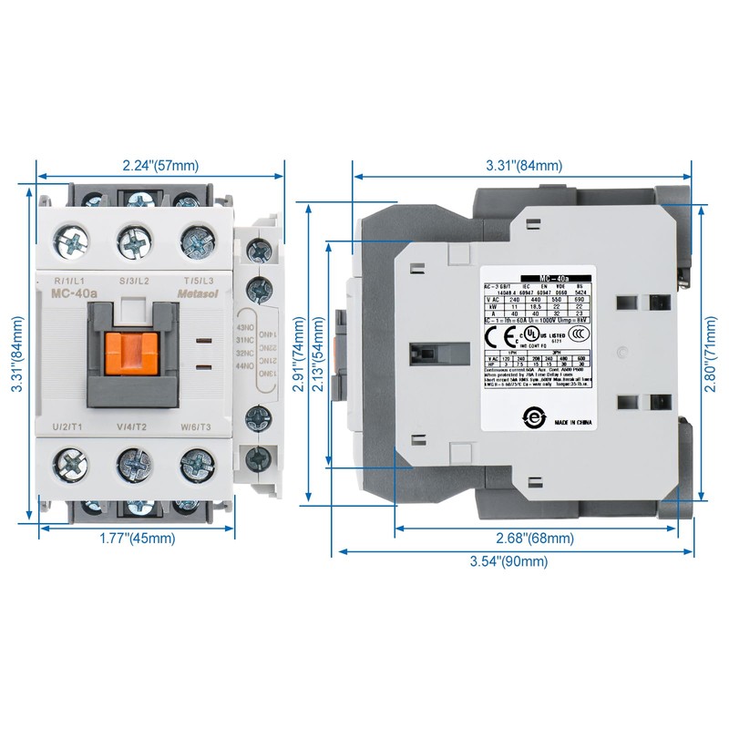 Baomain AC Contactor 40Amp 110VAC 50/60Hz Magnetic Contactor 1a1b DIN