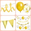 White Gold Birthday Decorations - Happy Birthday Banner Set with