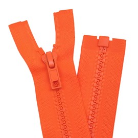 YaHoGa - 2 cremalleras separadoras de 20 pulgadas, para coser abrigos, chamarra, cierre, color naranja, rojo, plástico, moldeado, a granel (20 pulgadas, naranja rojo)