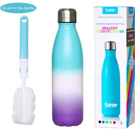 Sfee Insulated Water Bottle, 17oz Stainless Steel Water Bottles, Double Wall Vacuum Reusable Water Bottles Leak Proof BPA-FREE Sports Bottle Cup Keep Hot&Cold for Running Gym Workout Cycling Kids