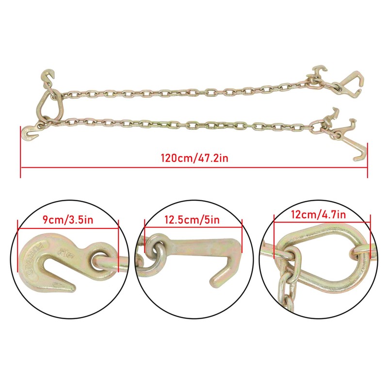 munirater 5/16in 3 FT 5400LBS Tow Chain Grade 70 V