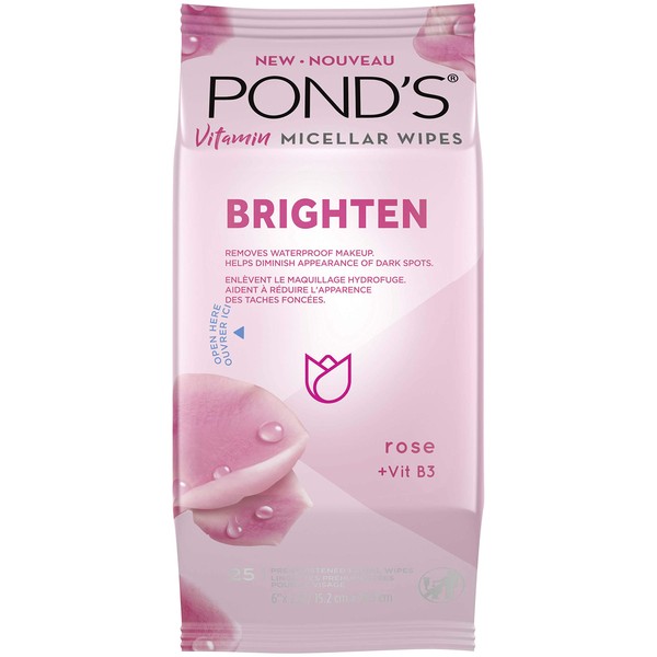 Pond's Vitamin Micellar Wipes For Dark Spots Brighten Rose Removes