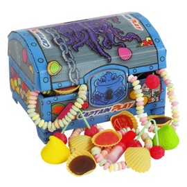 CAPTAIN PLAY | Retro Süßigkeiten Schatztruhe| Retro Süßigkeiten Box mit 400g Nostalgie-Süßigkeiten in Einzelverpackung