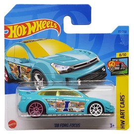 Hot Wheels - ´08 Ford Focus - HW Art Cars 8/10 - HKH51 - Short Card - Turquoise - Mattel 2023