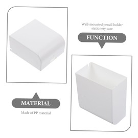 Operitacx 2pcs Wall-mounted Storage Bins Multi-functional Pen Holder and Phone Organizer Punch Design for Material for Remote Controls and Items