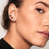 Titanium Screw Flat Back Stud Earrings Black Hypoallergenic Cubic Zirconia