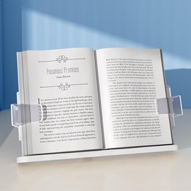 SIYINGSAERY Reading Stand, Book Stand, 180° Angle Adjustment, Reading Stand, with Extendable Transparent Bookmark, Compatible with A4/A6), Excellent Stability, Easy to Carry, Study, Made of Polypropylene Material, Textbooks, Music Books, Magazines, Cookb