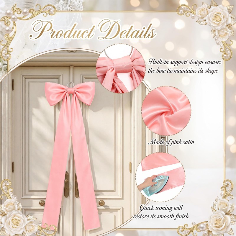 Crowye 13 Pcs Large Pink Bow Decor Set Include 71