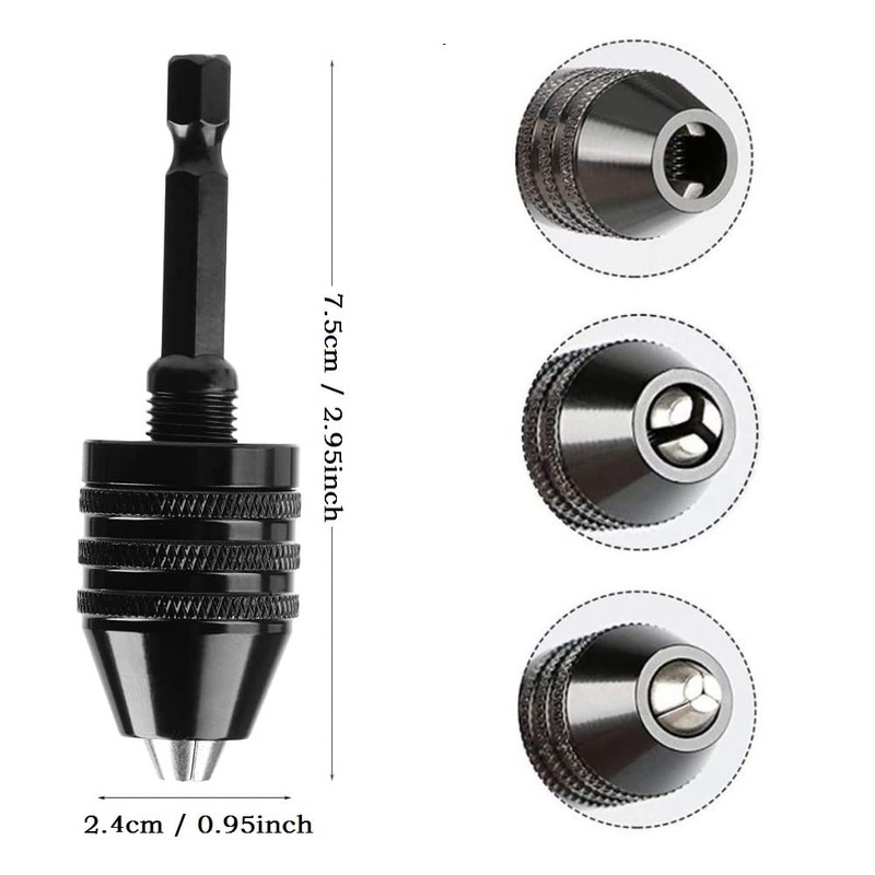 Fixinus Pack of 2 Drill Chuck Adapter - 1/4 Inch