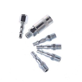 Air Hose Fitting POWERTOOL 1/4" Airline Connectors BSP Quick Release Male Female Air Coupler Hose Tail for Compressor Tools (Pack of 6)