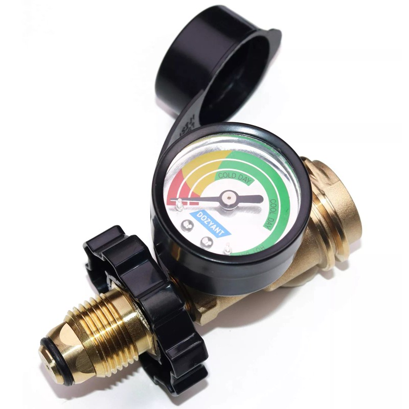 DOZYANT 100Lb Propane Tank Adapter with Gauge POL to QCC