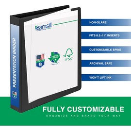 Samsill 1.5-Inch 3-Ring Binders – Set of 4, Black | USA-Made, Clear View Covers, Round Rings, Holds Up to 325 Sheets – Ideal for School, Office, or Home Use