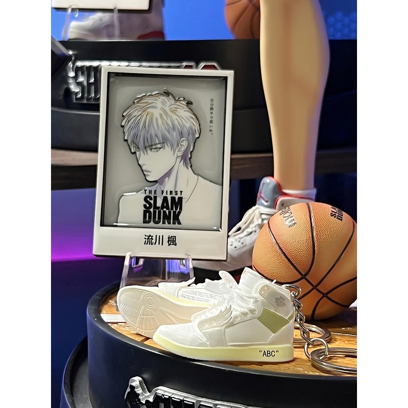 MPK ミニバスケットボールスニーカーキーチェーン 3Dステレオモデル 靴モデルペンダント 装飾 ギフトを送る 面白いガジェット, ホワイト, Small