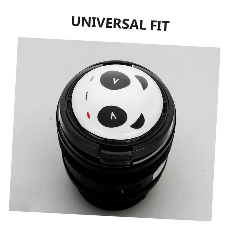 Tofficu 2pcs Panda Design Camera Lens Cap Textured Grip Protective