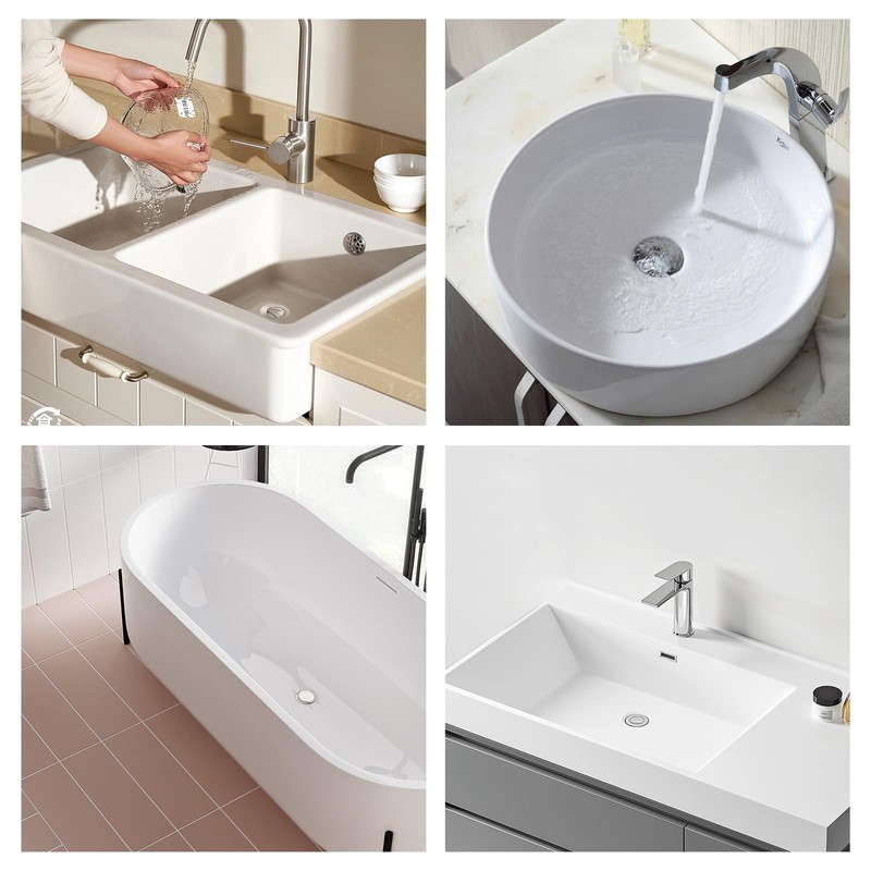 40mm Pop Up Sink Plug Replacement, Adjustable Height Rust-Proof and