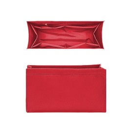 GIVLEFLY Purse Organizer Insert, Light Weight Tote Bag Insert,Multiple Pockets More Suitable for Storage,Handbag Dividers for Inside Purse，Fit for Book Tote,Onthego and More(Red,Large)