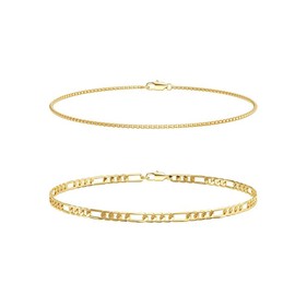 FOXGIRL Bracelet Stack Mens Bracelet Ankle Bracelets For Men Waterproof Men Jewelry Gifts For Men Charm Bracelet Back To School Gifts Fashion Accessories - Color: gold, Size: 9 Inch