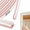 JSIWOTH Weather Stripping, White D-shaped Rubber Seal Strip for Doors/Windows,