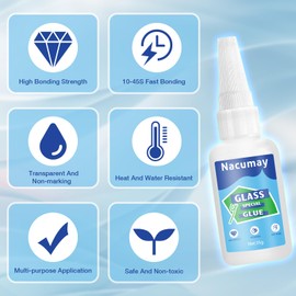 Glass Repair, Glass Glue Clear Waterproof, 35g Glues Clear Repairs Heavy Duty, Super Instant Glues for Mirror Repair, Jewelry, Art, Crystal, Mirror, Aquarium and Mores