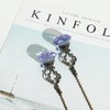 2pcs Purple Crystal Fan Pull Diamond Drop Vintage Ceiling Pull