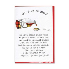 Embroidered Originals Scottish Medsin Get Well Soon Card GW04