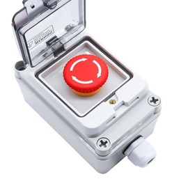 mxuteuk 1NC 1NO E-Stop Switches with Box Red Mushroom Emergency E-Stop Push Button Switch AC 660V 10A Switch Station Box G076
