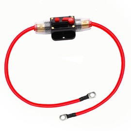 RPTCOTU 50A Inline Resettable Circuit Breaker 12-24V DC Manual Reset Fuse 8 AWG Overload Protection for Car Audio Amplifier Systems RV Marine Boat Truck Solar Inverter (FW Switch).