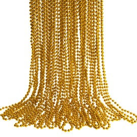 30 Pack Mardi Gras Beads Necklaces Bulk, Mardi Gras Accessories for Party Favors,Gold Decoration St Patricks Day Necklace Party Supplies Mardi Gras Decor for Party, School Event,Home