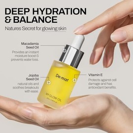 De:maf My Glow Oil – Aceite Facial 100% Natural Para Piel Sensible Y Grasa, Hidratante Y No Comedogénico Con Jojoba, Macadamia Y Vitamina E – Aceite F
