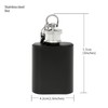 Mini Hip Flask Keyring • Black Silver Green • Stainless