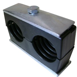 Behringer Twin Series Pipe Clamp, Polypropylene with Zinc-Plated Steel Hardware, Weld Mounting, 3/4" Pipe Size