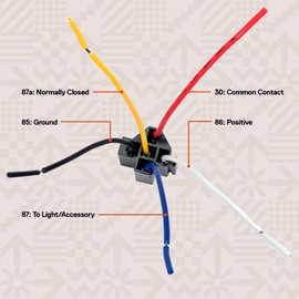 TRUE MODS 6 Pack Bosch Style 5-Pin 12V Relay Kit [Interlocking Harness Socket Holder] [14 AWG Hot Wires] [SPDT] [30/40 Amp] 12 Volt Automotive Relays for Auto Fan Cars