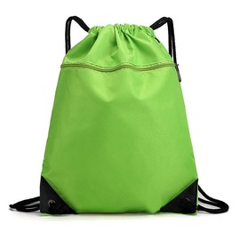 Fuugui Gym Sack, Shoulder Bag, Sports Knapsack, Helmet Holder, Waterproof, Lightweight, For Travel, Storage, Multifunctional, Large Capacity, Unisex (Green)
