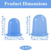 Silicone Squeeze Cupping Set, 12 Pack 2 Sizes Vacuum Suction