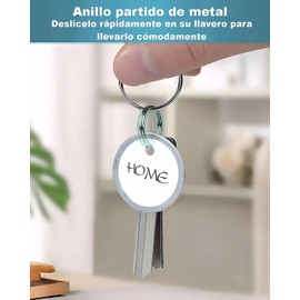 50PCS Etiquetas para Llaves, 31mm Blancas Escribibles, Identificación Rápida Evita Confusiones, Paquete de 50 Piezas con Anillas Metálicas, para Equipaje, USB y Almacenamiento