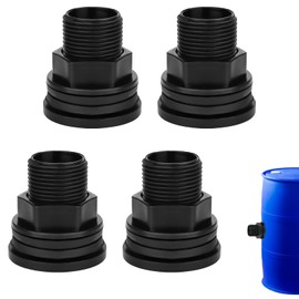 GAVIK 4pcs PVC Bulkhead Fitting, Double Threaded Water Tank Connector for Rain Barrels, Pond, Aquarium