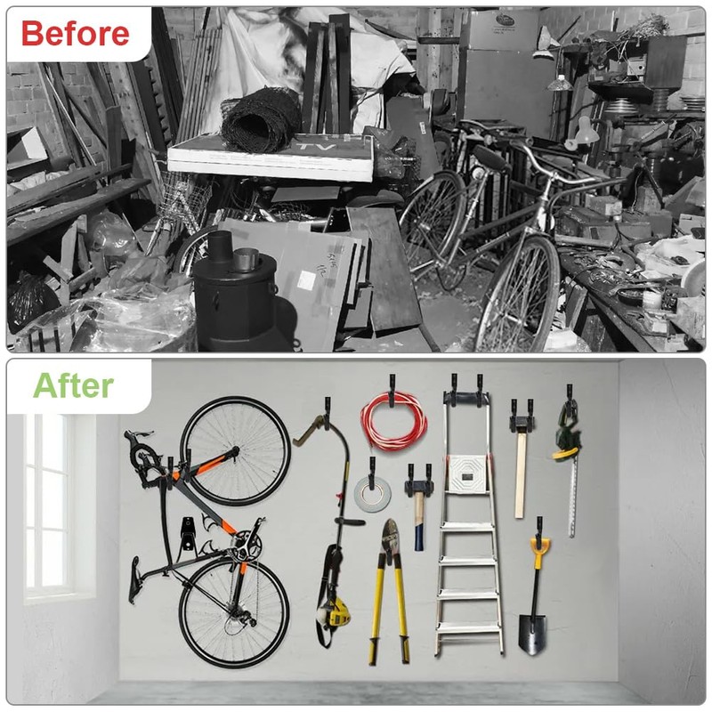 HOTUT Universal Heavy Duty Garage Storage Hooks Set, 6pcs Heavy