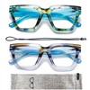 Hubeye Square Eyeglasses for Women Spring Hinged Oprah Style Readers