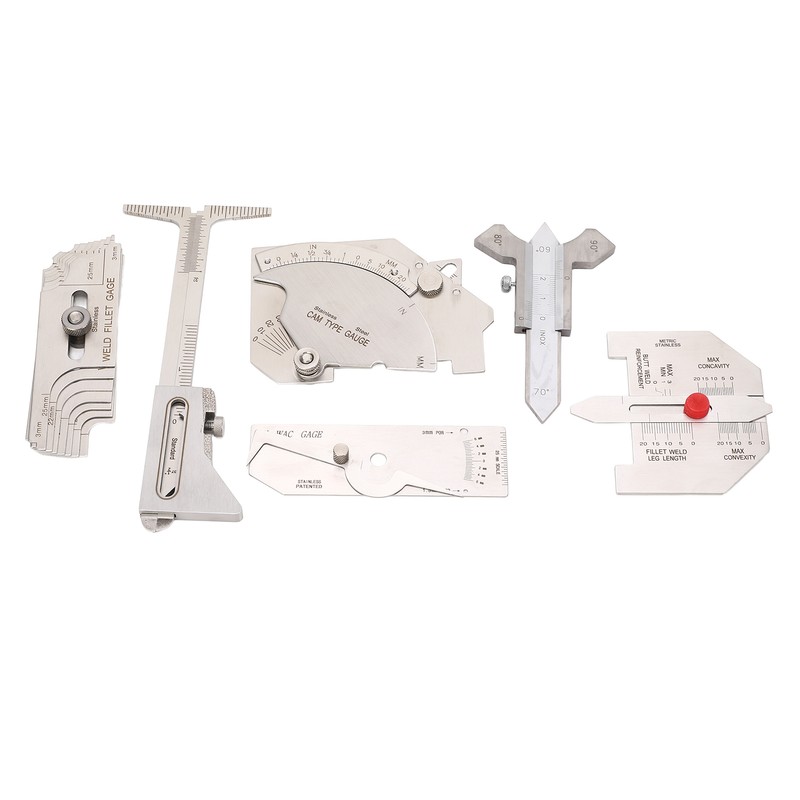 6Pcs Weld Gauge Set Fillet Include Hi Lo Gauge Porosity