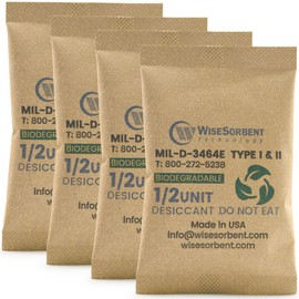 Wisesorb Kraft Clay Desiccants Packs for Safe, 17 Gram 20 Pack Dehumidifier for Gun Safe, Military Grade Moisture Absorbers, Conforms to MIL-D-3464E Type I & II Absorbents